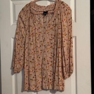 Wallpapher Beige Floral Blouse